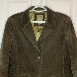 Vintage Lady Hathaway brown corduroy single breasted blazer women’s size medium